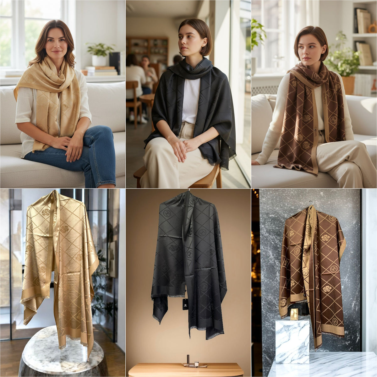 AMAZING CC” INITIAL SEMI-WOOLLEN STOLE