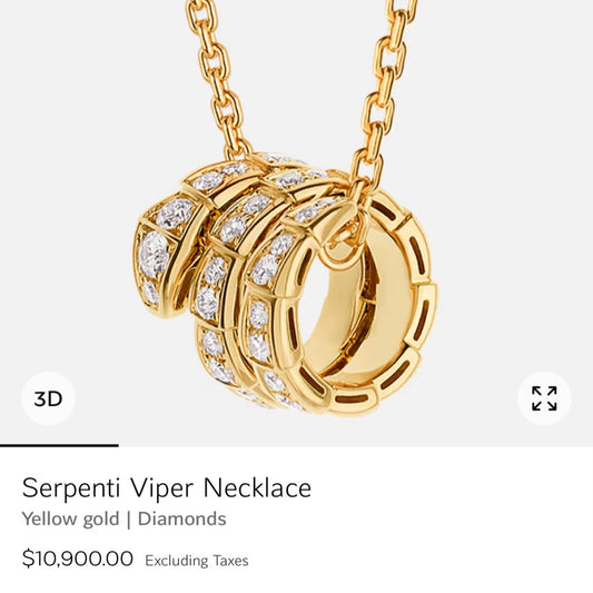 AMAZING SERPENTI VIPER NECKLACE GOLDEN😍*