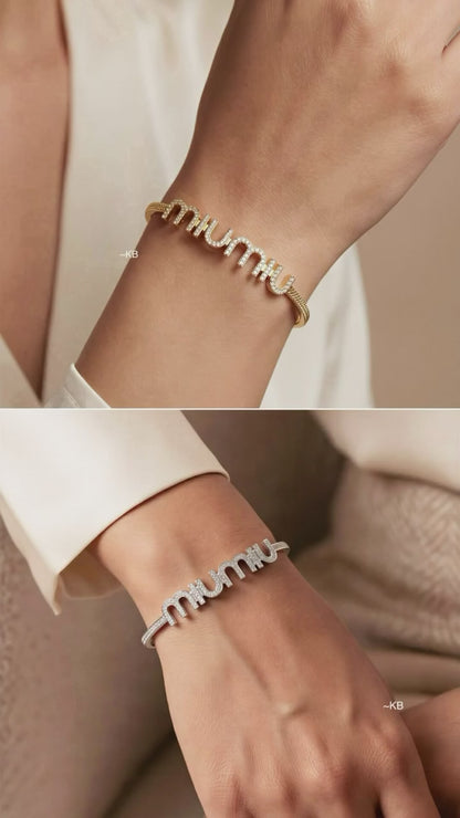 AMAZING CRYSTAL LETTER CUFF BRACELET😍*