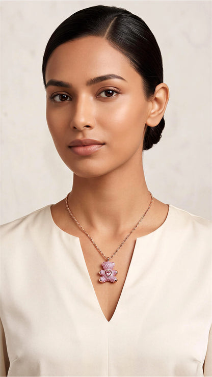 AMAZING TEDDY PENDANT, BEAR, PINK