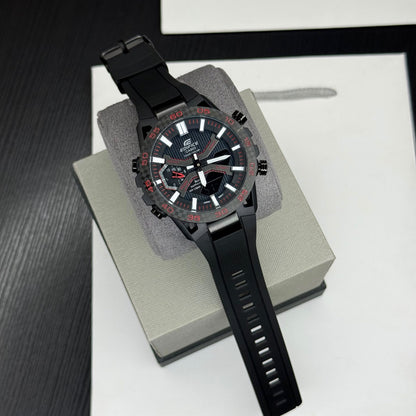 AMAZING EDIFICE BLACK DIAL ANALOG -DIGITAL WATCH