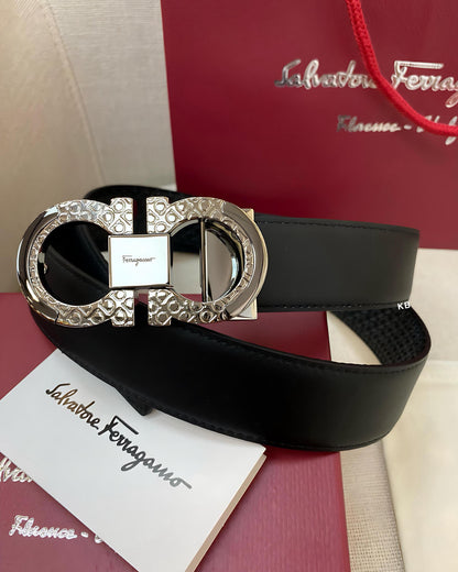 AMAZING FERAGAMO INITIAL EMBOSSED LEATHER BELT😍*