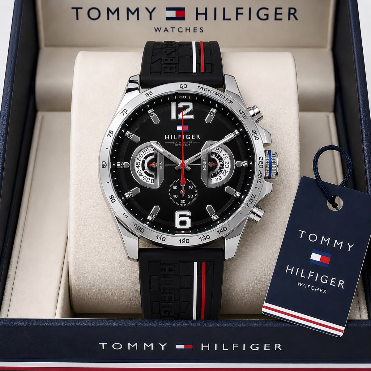AMAZING HILFIGER STAINLESS STEEL SILVER CASE