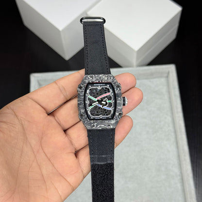AMAZING MILLE TONNEAU -SHAPED SKELETON WATCH