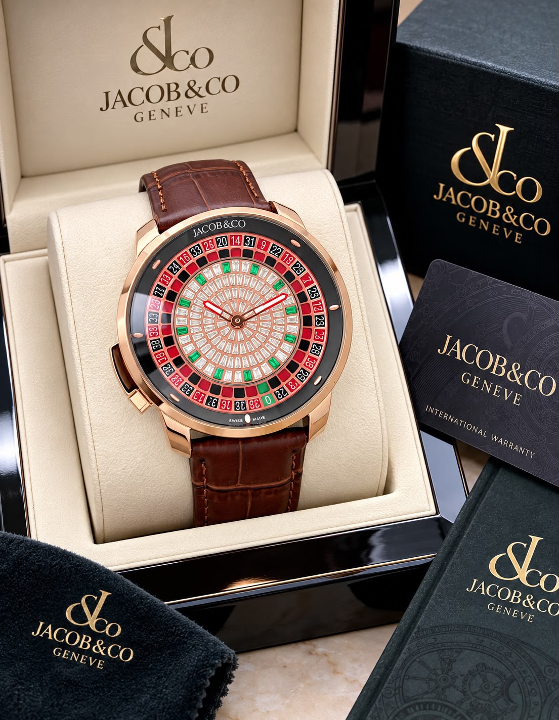 AMAZING CASINO TOURBILLON DAYMAND MEN'S WATCH