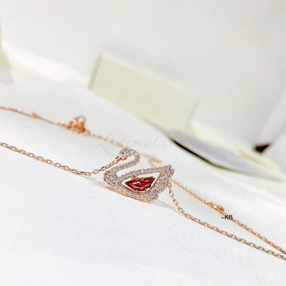 AMAZING RED DANCING SWAN NECKLACE😍*