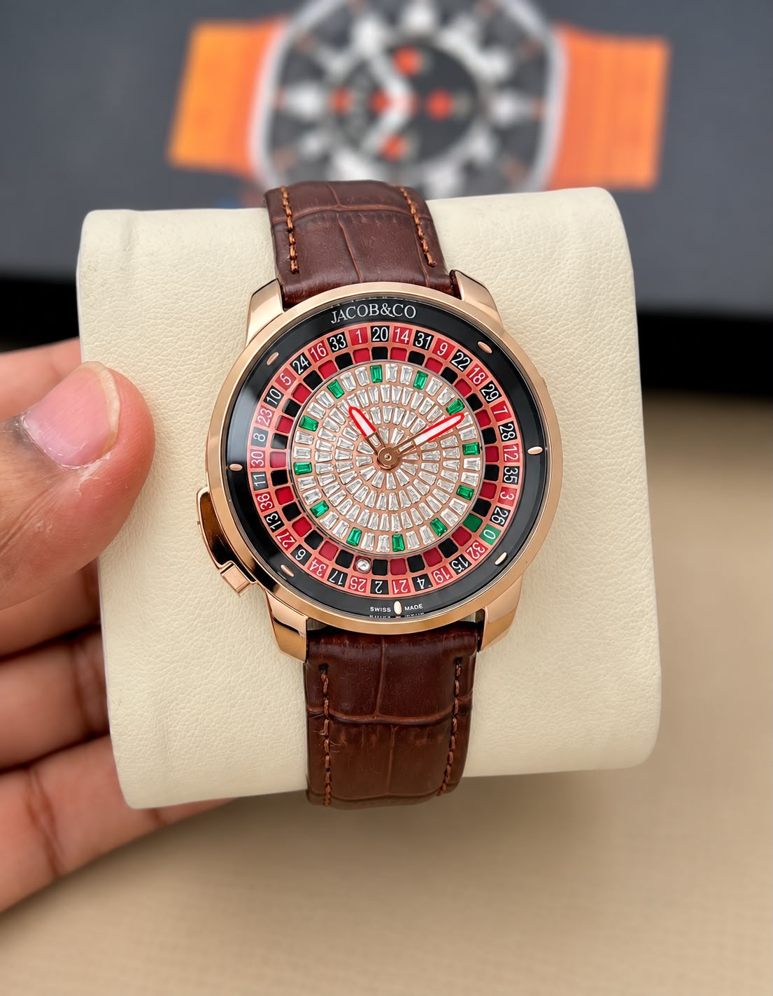 AMAZING CASINO TOURBILLON DAYMAND MEN'S WATCH