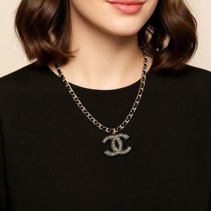 AMAZING CC INITIALS LOGO WITH BLACK FINISH METAL