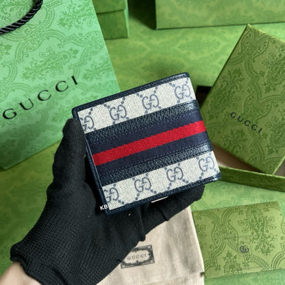 AMAZING BEIGE N BLUE GG SUPREME WALLET