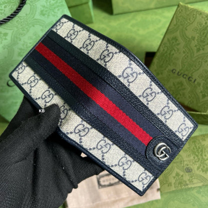 AMAZING BEIGE N BLUE GG SUPREME WALLET