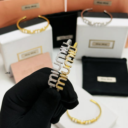 AMAZING CRYSTAL LETTER CUFF BRACELET😍*